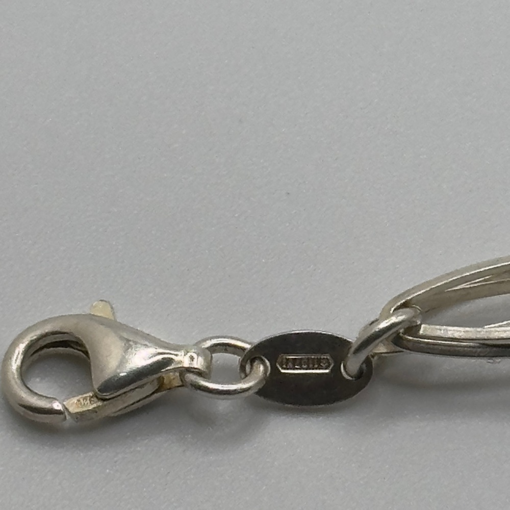 925 Italy Sterling Silver Oval Link Multi-Strand Chain Bracelet 7" 6g - Picture 8 of 11